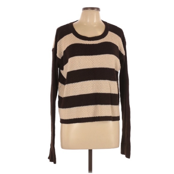 Ambiance | Stripe Brown Beige Long Sleeve - Picture 12 of 13